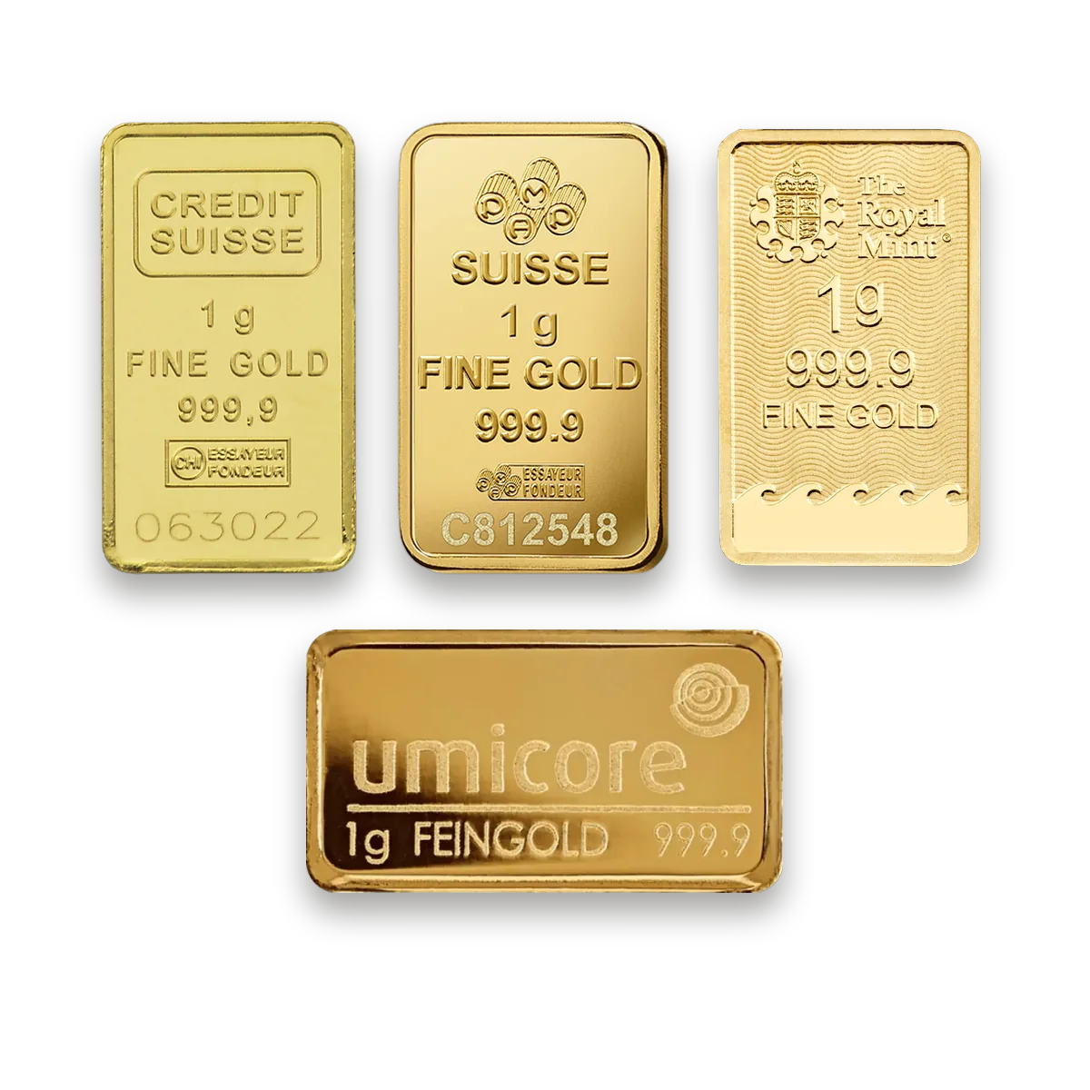 Gold bar 1 g · Front
