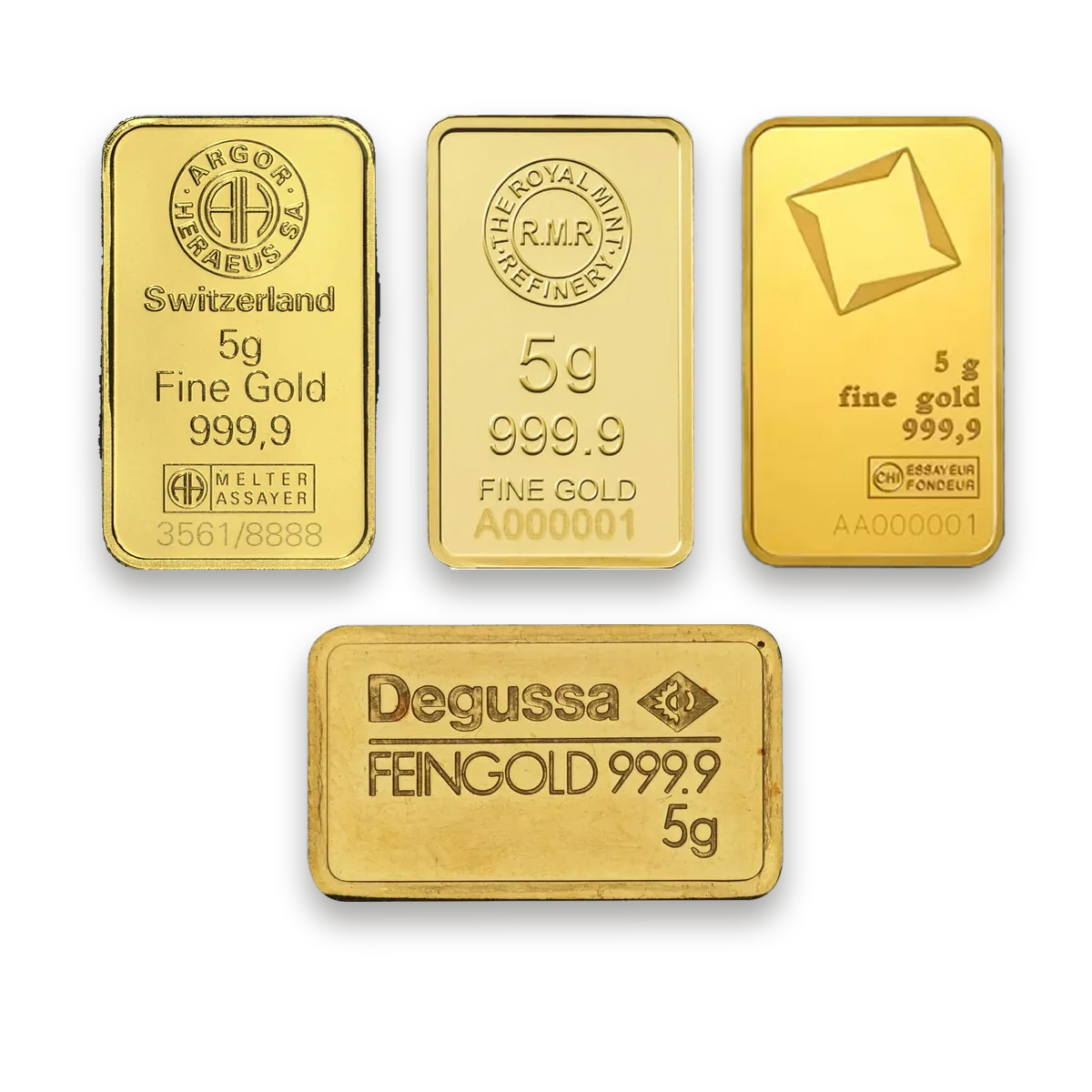 Gold bar 5 g · Front