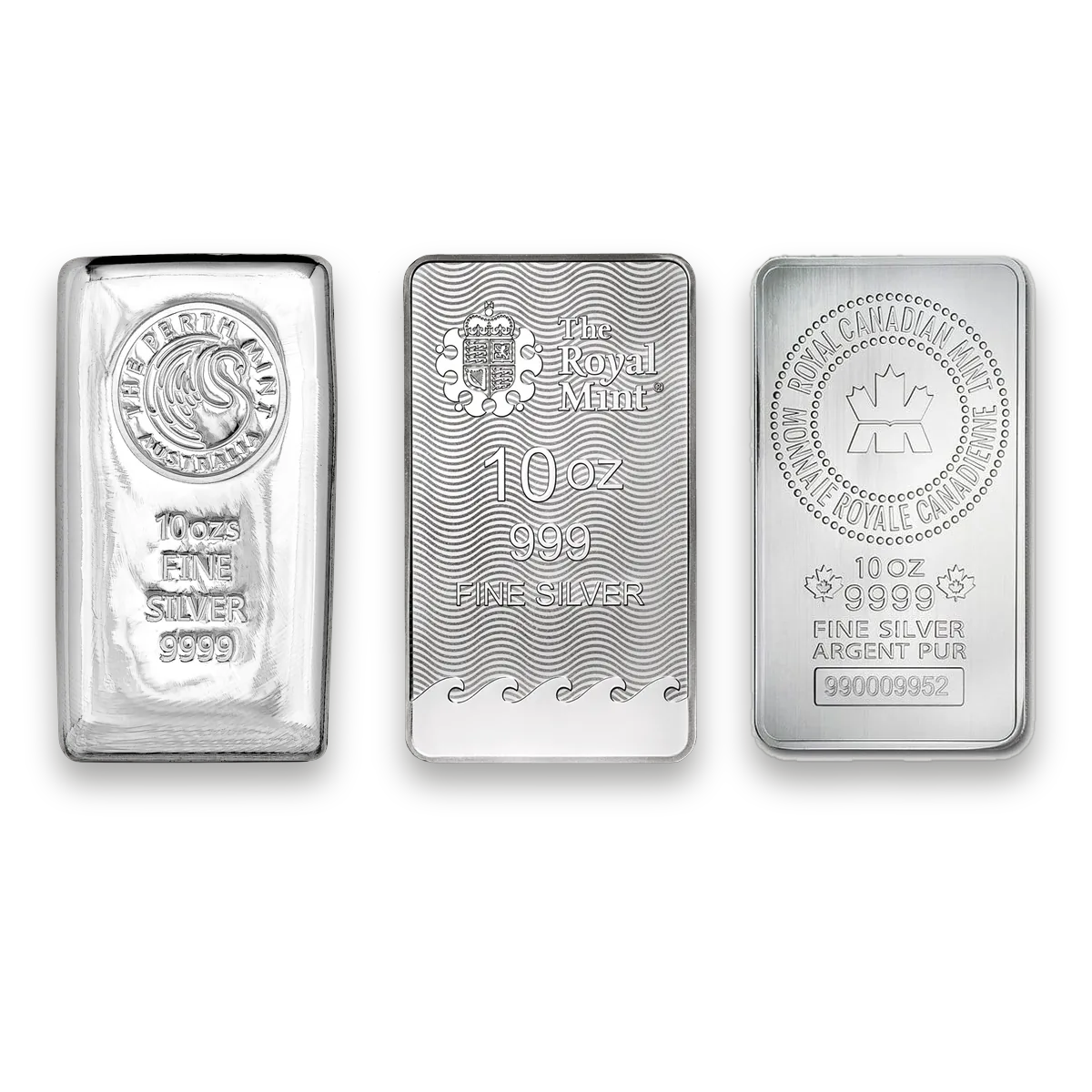 Silver bar 10 oz · Front