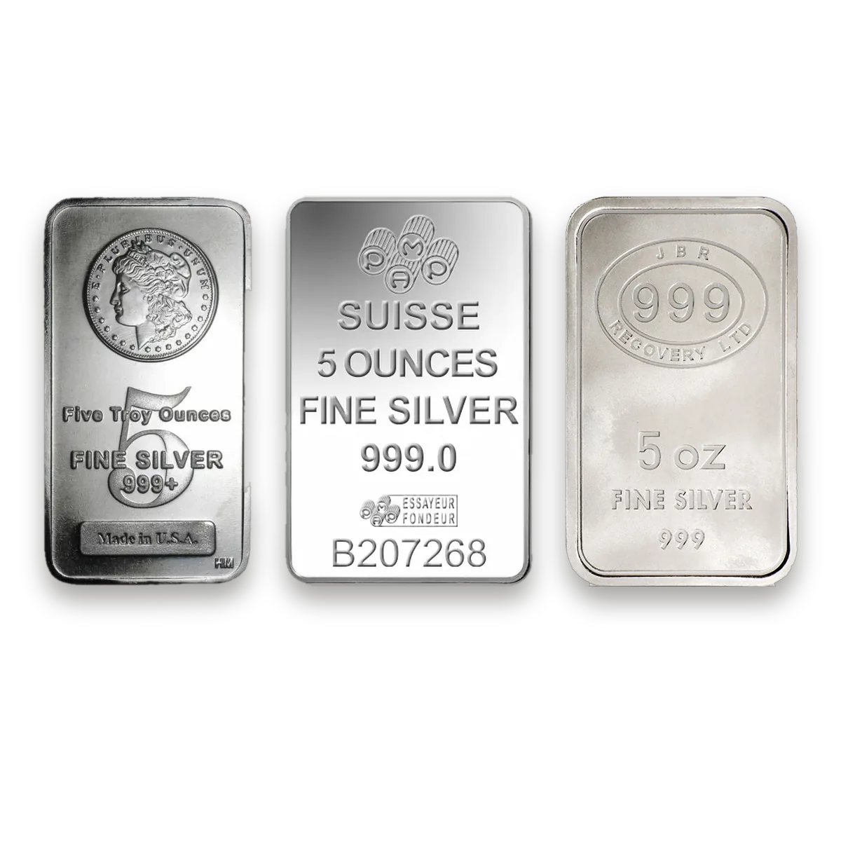 Silver bar 5 oz · Front